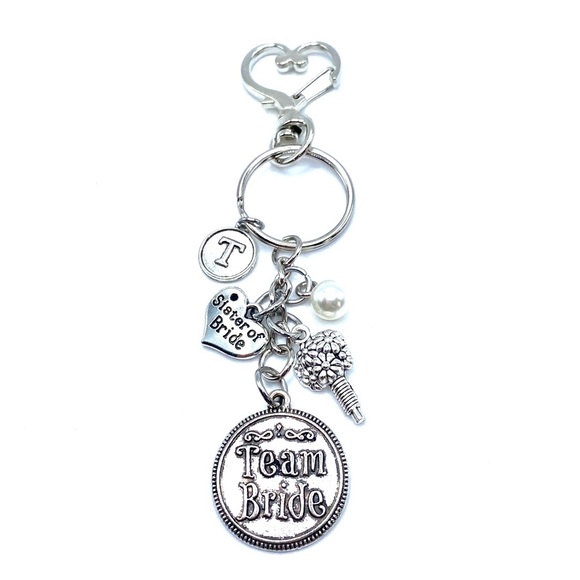 Sister Of The Bride Keychain Bag Charm Team Bride Wedding - Picture 3 of 6